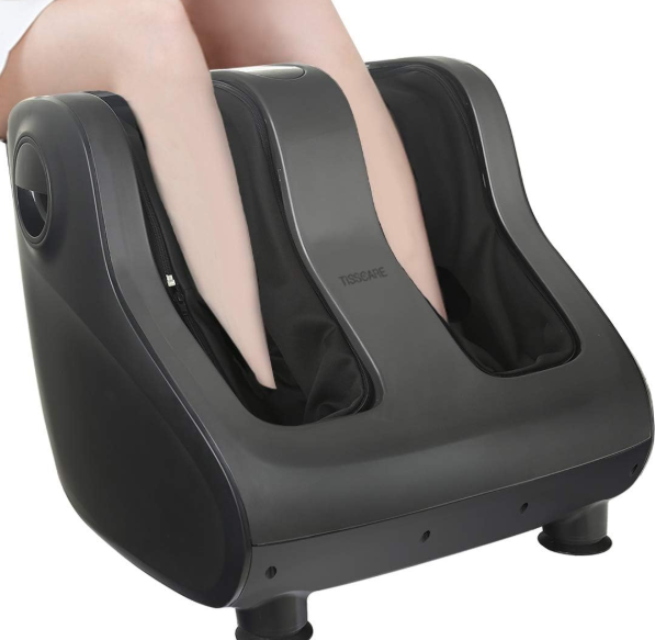 TISSCARE Foot Massager Machine with Heat Shiatsu Foot and Calf Leg Massager Deep Kneading Therapy Relief Foot Pain and Stimulate Blood Circulation for Plantar Fasciitis