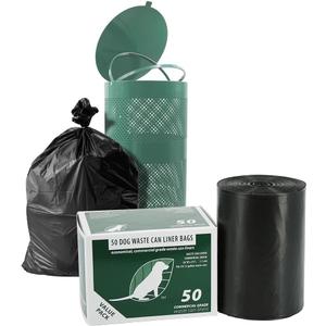 Zero Waste USA - Commercial Grade Dog Waste Station Can Liners -1 Roll of 50 bags - Standard Size 26" W x 33" L (10-13 gallons) - Heavy Duty, Thicker than competitors' bags (1.1 mil)