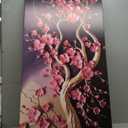 JGGXHM Cherry Blossom Branch Painting Poster Floral Abstract Tree Canvas Print Landscape Modern Wall Art Room Decor -(18x43cm) 7x17in Internal Frame