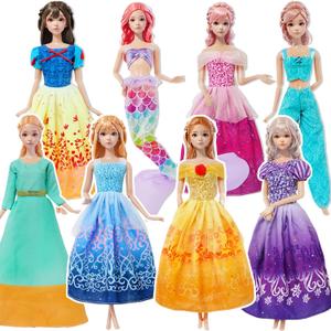 8 Sets Different Princess Costume Dresses for 11.5 inch Girl Doll Clothes Accessories