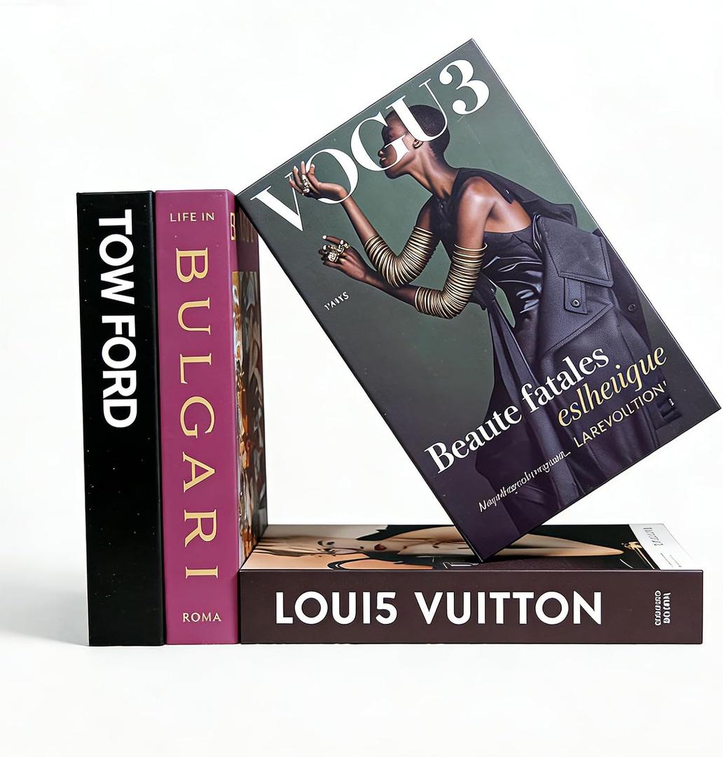 Luxury Decorative Bookend for Home Decor | Bookshelf,Coffee Table Decor, Faux Books for Home & Living Room Aesthetic (4 PCS)