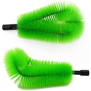 2 Pcs Gutter Cleaning Brush Roofing Tool Rain Gutter Guard Cleaner Tool with 2 Brush Heads Adaptation Thread Interface Dia 0.75 Inch, Interface Diameter 19 mm Easy Remove Leaves from The Ground