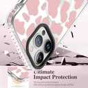 OOK Magnetic Case for iPhone 13 Pro Case Cute Cow Print [Compatible with MagSafe] Camera Protective Slim Phone Cover for Women Girls with [Screen Protector]-Pink