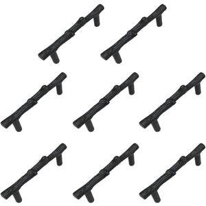 8PCS 3inch Hole Center Tree Branch Black,Dresser Handles Modern Alloy Cabinet Handles Drawer Pulls Leaf Handle,Modern Style