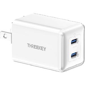 THREEKEY 35W USB C Wall Charger, Dual USB Port Block,Type C Charger Fast Charging Power Adapter Compatible with iPhone 16/15/14/13/12/11/X,Samsung Series,Moto,iPad,MacBook, White