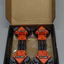 WETOLS Corner Clamp for Woodworking, 90 Degree Right Angle Clamp, Wood Clamps, 4Pcs Adjustable Spring Loaded Woodworking Clamp, Gifts for Men, Birthday Gifts for Men, Photo Framing, Orange