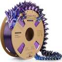 Silk Tricolor PLA Filament 1.75mm, 3D Printer 3-in-1 Multicolor PLA Filament, Dimensional Accuracy +/-0.02mm 1KG Spool (2.2 lbs), Shiny Silk Texture, Triple Color Silk PLA Filament (Blue Purple Black)