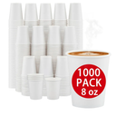1000 Count Paper Cups 8 oz, Disposable Coffee Cups Bulk, Thickened Durable Drinking Cups for Hot or Cold Beverage, Home, Office, Party, Business, Events