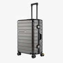 Zipperless Luggage - 20 Inch Airline Approved Carry On 22x14x9 in, 9H Scratch-Proof Hard shell PC with Aluminum Frame for Business travel Gray