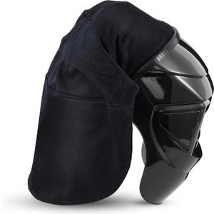 Jecery Welding Helmet Cover Fr Cotton Welding Helmet Bib Extended Head Neck Cover with Press Fit Seal Full Protection Hood Accessories Head Neck Protector Fits Most Helmets(Black)