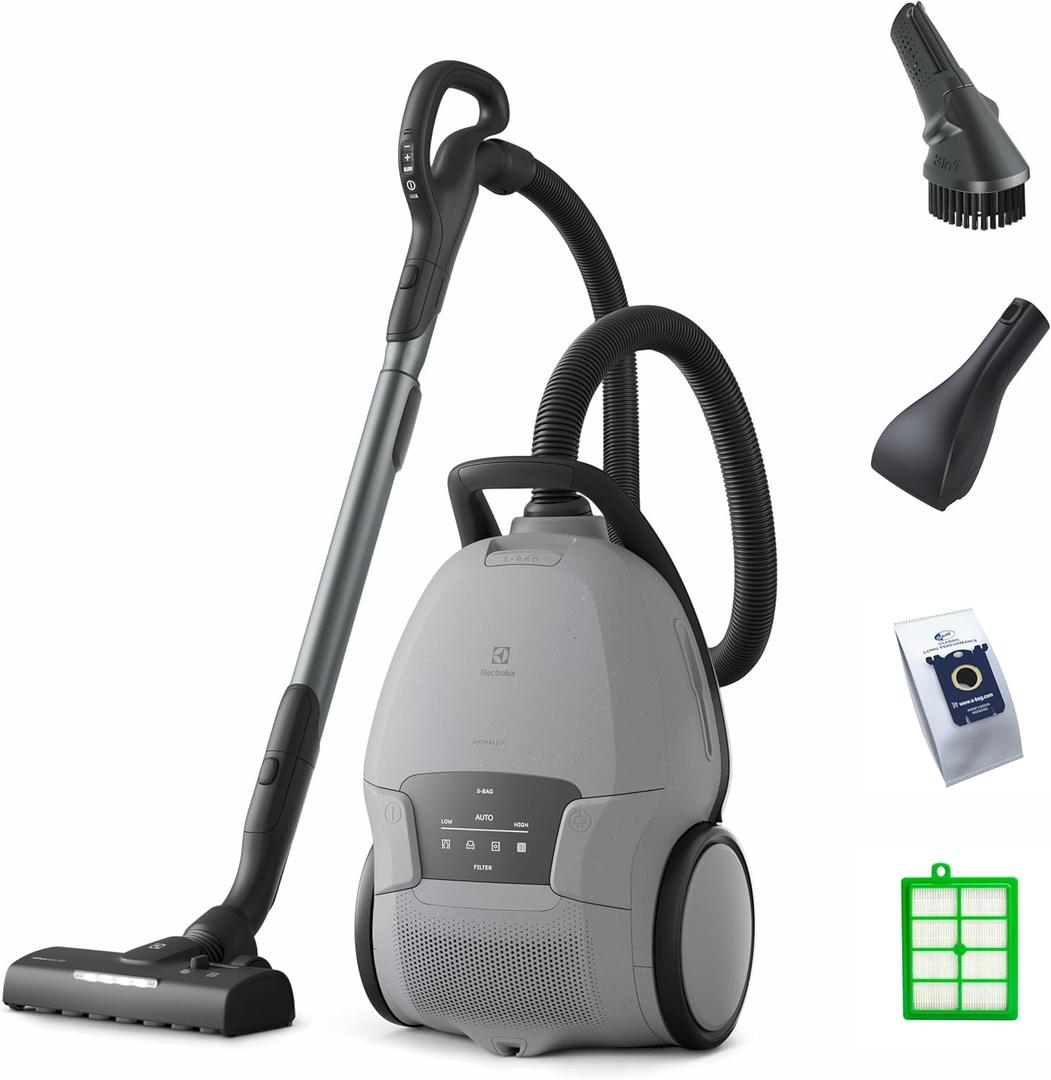 Electrolux Ultimate800 Bagged Canister Vacuum with LED Lights, HEPA Filtration, 21 Foot Cord, 3 in 1 Attachment Nozzle and 4 Position Storage Options