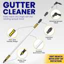 20ft Reach Telescopic Gutter Cleaning Tools from the Ground – Rain Gutter Cleaner with Heavy Duty Bendable Wand, Hose Attachment, Extension & Connecting Adapter | O-Ring Leak Proof Design