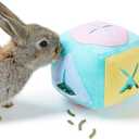 Large Rabbit Foraging Toy with Bell, Washable Puzzle Feed Game Rabbit Toy for Bunnies Boredom, Snuffle Ball Treat Dispenser Exercise Bunny Enrichment Toys, Bunny Toys for Indoor Bunnies(Random Color) (1pc)