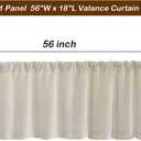 Valea Home Kitchen Valances for Windows, Faux Linen Valance Rod Pocket, Rustic Farmhouse Curtain Valances 18 inch Length for Bathroom Living Room, Natural, 1 Panel