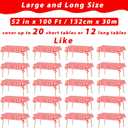 Red and White Striped Tablecloth Roll 52 in x 100 Ft with Slide Cutter Circus Carnival Party Supplies Halloween Christmas Plastic Picnic Table Cover for Indoor Outdoor Events Family Banquet Party