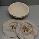 Wood Pulp Banneton Bread Proofing Baskets Set of 2, 9 Inch Round 2.2LB Sourdough Banneton Basket with Liner, Non-Stick Dough Proofing Bowl for Rising and Baking