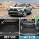 Mixsuper Cargo Liner for Toyota RAV4 All Models 2019-2025, All Weather Trunk Liner Rear Cargo Mat Anti-Slip Durable Black