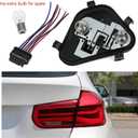 63217313044 Passenger Side Right Rear Bulb Socket Panel & Plug Connector & Three Bulbs Compatible with BMW 3-Series 320i 328i 335i 328d 2012 2013 2014 2015 Rear Light Lamp Repair Board Kit