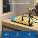 DEWENWILS Metal Power Strip, 6-Outlet Heavy Duty Surge Protector with 15FT Long Cord, UL Listed, 14AWG/3C, 15A Circuit Breaker, 900 Joules, Low Profile Flat Plug, Wall Mountable