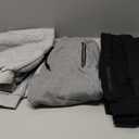 Kids Boys Sweatpants Pants Fleece 3 Pack Athletic Joggers Sweat Pant with Zipper Pocket Fall Winter Clothes Size 10-12 Black/ Grey/ Dark Grey