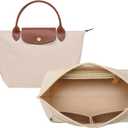 OPPOSHE Purse Organizer Insert for Longchamp Le Pliage, Premium Felt Long Champ Bag Handbag Women, Tote Organizer Insert with 6 Compartments (Small, Beige)