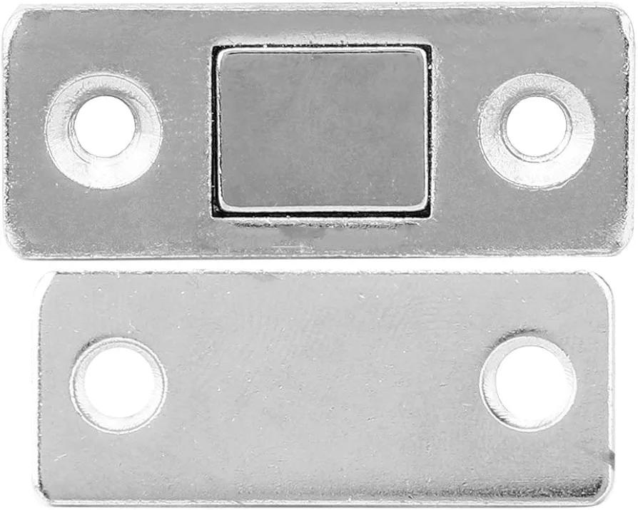 Fafeicy 10Pcs Stainless Steel Door Magnet, Cabinet Door Catch Sliding Door Suction with Strong Magnetic Force Double Sided Tape, for Closet Cabinet Drawer