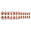24Pcs Fall Press On Nails Short Almond Fake Nails Maple Leaves Nail Press Ons Full Cover False Nails With Gold Glitter Designs Artificial Acrylic Glue On Nails Fall Stick On Nail For Women