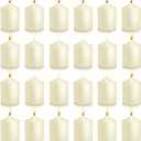 12 Hours Ivory Votive Candles, Unscented 2 inch Wax Candles for Wedding, Party, Holiday Spa & Home Decoration, 24 PacksOdorless, Smokeless, No Wax Dripping Candles
