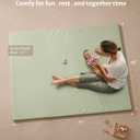 Blissful Diary Vegan Leather Baby Play Mat, 71''x59'', Light Green