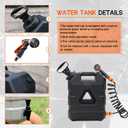 5.5 Gallon Portable Water Tank with Pump and 8 Modes Sprayer, Emergency Water Container for Camping Shower Off Road Shower Outdoor Hiking Picnic, Black