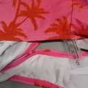 Girl's 2 Piece Swimsuit Spaghetti Strap Cute Bikini High Waisted Bathing Suit Swimwear Size 8-12 (Coconut Tree)