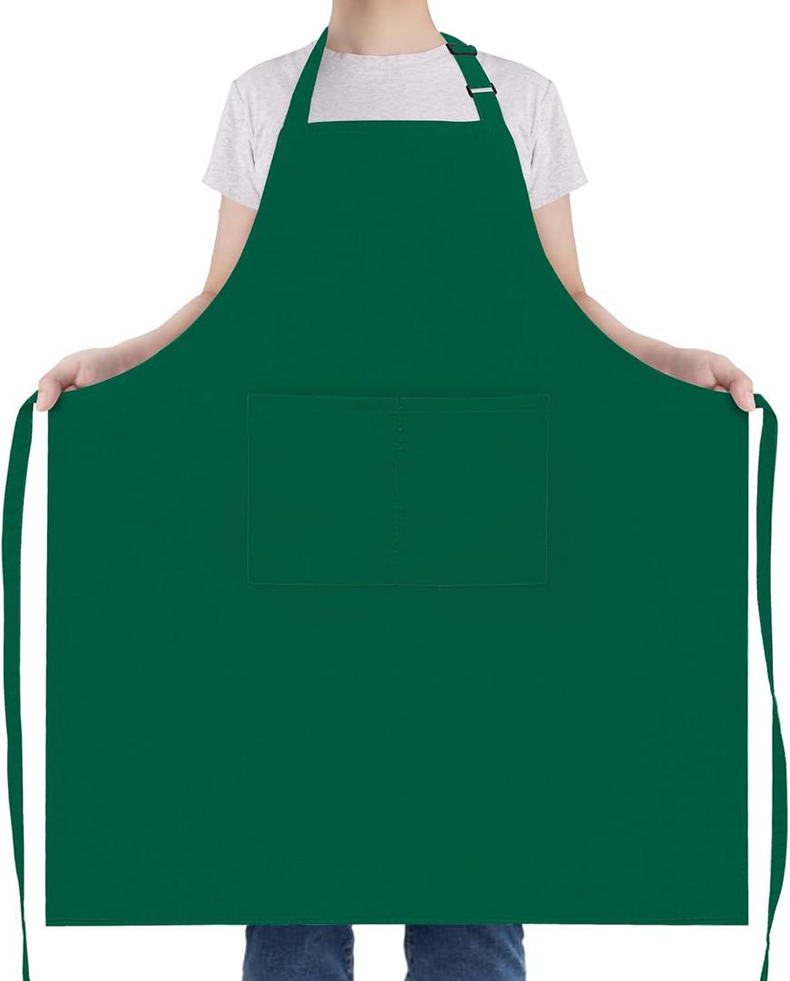 NLUS Extra Large Aprons for Men, Adjustable Chef Apron for Men Kitchen Cooking Aprons for Women with 2 Pockets, Water & Oil Resistant - 1 PACK (Green)