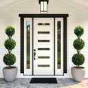 Artificial Boxwood Topiary Tree 4FT Triple Ball Faux Topiary Trees, Waterproof Fake Boxwood Plants Outdoor Indoor, All-Weather Potted for Porch Patio Garden Entryway Home Decor Set of 2