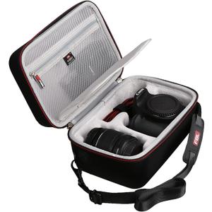 FBLFOBELI EVA Travel Storage Case for Canon EOS Rebel T7 / T8i / T5 / R50 / R100 DSLR Camera with 18-55mm Lens, Camera Protective Waterproof Carrying Bag (Case Only) (Black)