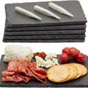 Juvale Mini Charcuterie Boards - 6-Pack, 6 x 8.75 in, Black Slate - Slate Charcuterie Boards & Cheese Platter for Sushi & Appetizers