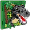 Dinosaur Animal 3D Wall Art Micro Mini Building Blocks Set, Unique Home Wall Decor or Table Display, Ideal Gift Toy for Adults & Teens 14+ (1263 PCS)