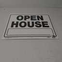 Hillman 840062 Open House Sign with Space for Fill In includes H-Wire Frame Mounting Bracket, White and Black Corrugated Heavy Duty Plastic, 20x24 Inches 1-Sign