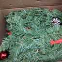 Christmas Garland with Lights, 9FT 30 LED Prelit Christmas Garland with Pinecones, Flowers, Bows, Outdoor Indoor Christmas Decorations Garland Battery Operated with Timer for Stairs,Mantel,Door,Window 