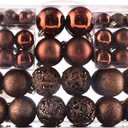 Christmas Balls Tree Ornaments Set, Shatterproof Xmas Decorations Set with Reusable Hand-held Gift Package for Holiday Indoor Tree Decor (100, Brown)