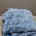 Lotus Karen Faux Fur Throw Blanket Sky Blue - Big Bubble Rabbit Fluff Blanket for Couch Bed Sofa,Softest Fluffy Fuzzy Cozy Blanket,Thick Furry Plush Shaggy Warm Blankets for Women,90x90 Inches