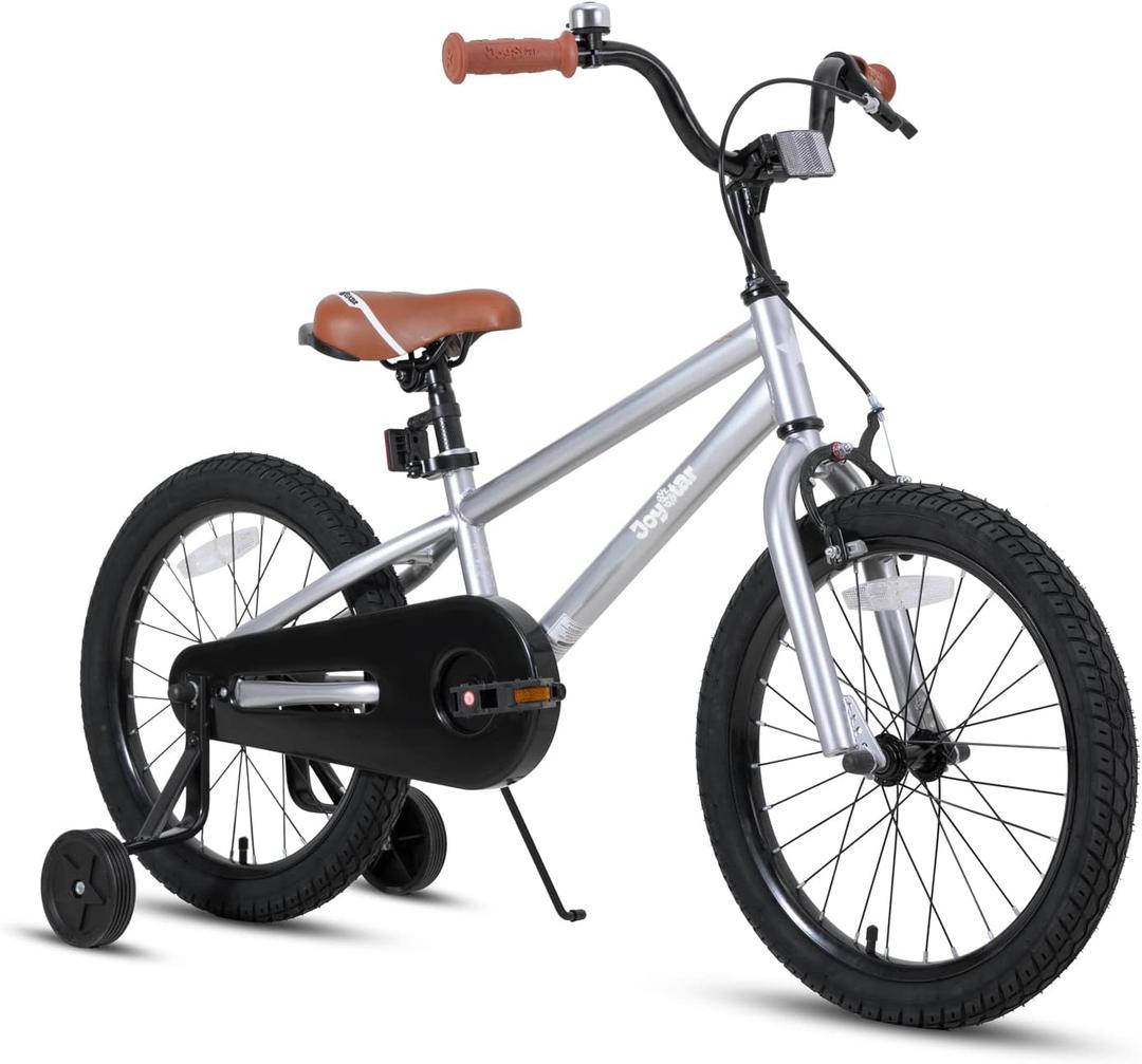 OYSTAR 20 Inch Kids Bike for Age 7-10 Girls Boys Bikes 7 8 9 Years Old BMX Style Children Bicycles with Kickstand Birthday Gift Silver