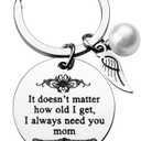 5 x Mother's Day Keychain Gift from Daughter Son for Mom, Mom Keychain Gifts for Valentine's Day Birthday Christmas