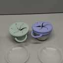 Elk and Friends Stainless Steel Snack Cups | Removable Silicone Food Catcher and Travel Lid | Spill-Proof Snack Containers for Baby, Toddler, Kids | Dishwasher Safe | 2 Pack (Sage/MistyBlue)