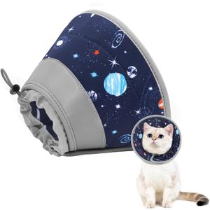 Cat Cone Collar Soft to Stop Licking, Adjustable, Foldable Lightweight Kitten Cones After Surgery Recovery for Cats & Kittens, Cat Cone Alternative, Easy Eating (Grey, M)