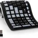 sungwoo Wireless Silicone Keyboard, 2.4GHz Wireless, Foldable Rollup Keyboard, Waterproof, Dustproof and Lightweight, Perfect for PC, Notebook, Laptop and Travel(Black)
