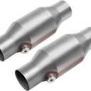 AUTOSAVER88 ATCC0011 [2 Pack] 2.5" Inlet/Outlet Universal Catalytic Converters (EPA Compliant)