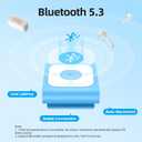 AGPTEK 64GB Clip MP3 Player with Bluetooth, A53PL Portable Music Player with FM Radio, Shuffle, No Phone Needed, for Sports (Blue)