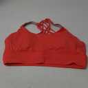 QUEENIEKE Strappy Longline Sports Bras for Women - Wirefree Criss Cross Workout Yoga Bra (XX-Large, Fluorescent Dark Red 77889b)