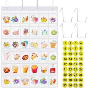 Faccito 1 Pcs Clear Pocket Hanging Portable Sticker Display for 4" Big Sticker Wall-mounted Card Organizer for Scrapbooking Supplies, Vendors, Collectors, Display Stands for Vendor Events