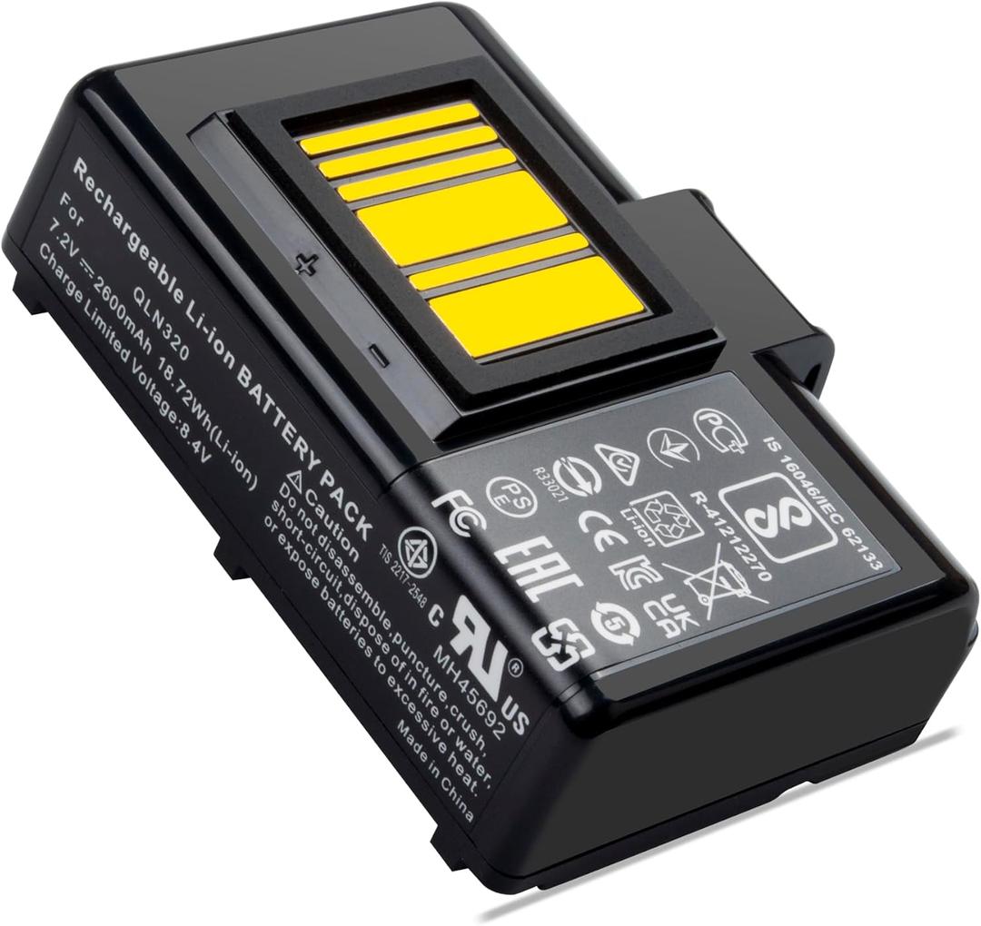 2600mAh ZQ520 ZQ620 Replacement Batteries for Zebra Printer ZQ520 ZQ521 QLN320 QLN220 QLn220HC ZR628 ZR638 ZR658 ZR668 ZQ610 ZQ620 ZQ500 ZQ510 QLn320HC 25.16Wh